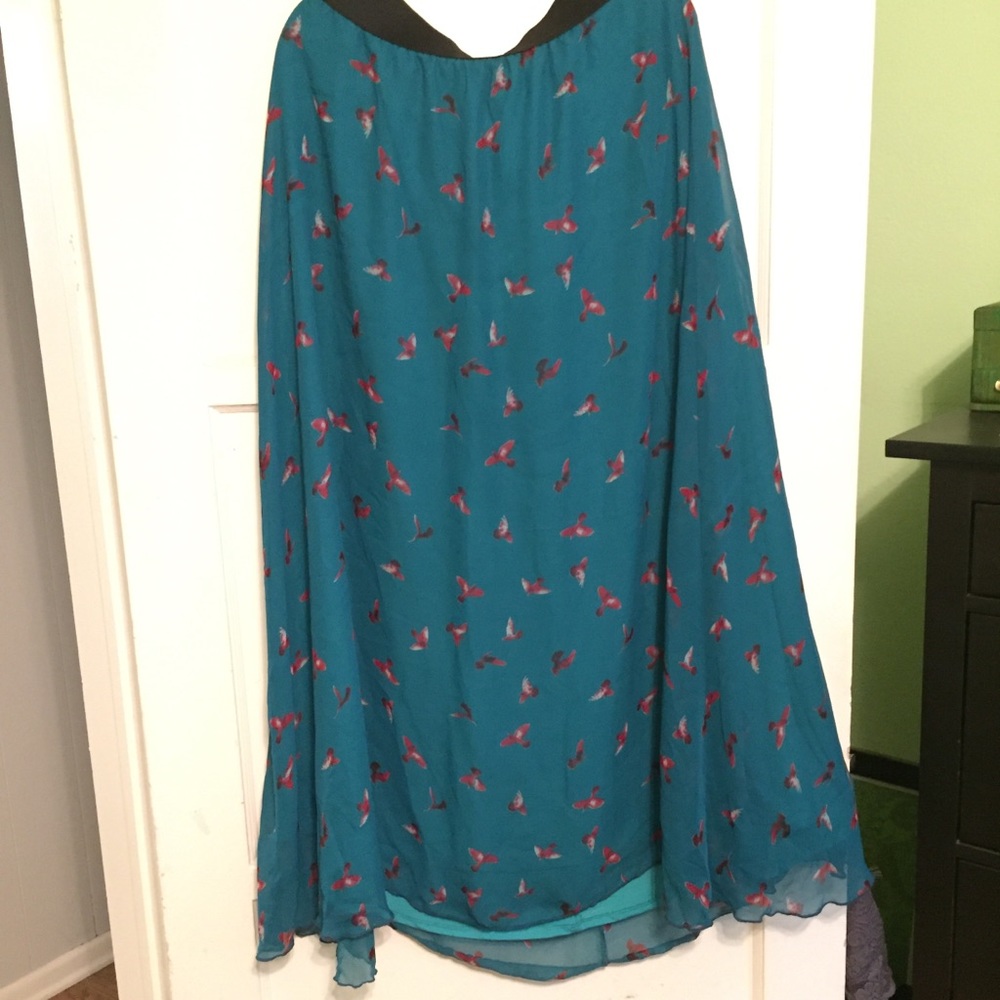 LuLaRoe Lucy Maxi Skirt - Birds